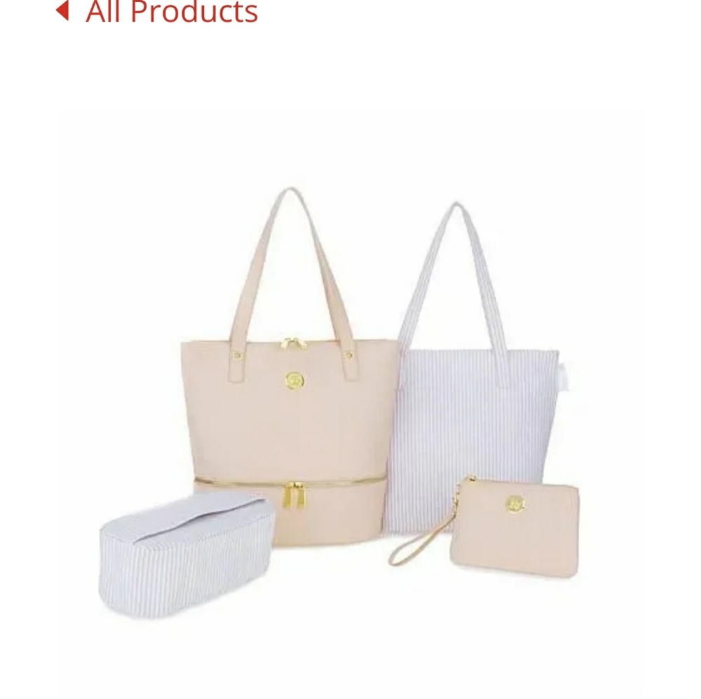 Joy Mangano leather tote with accessories - Picture 8 of 9